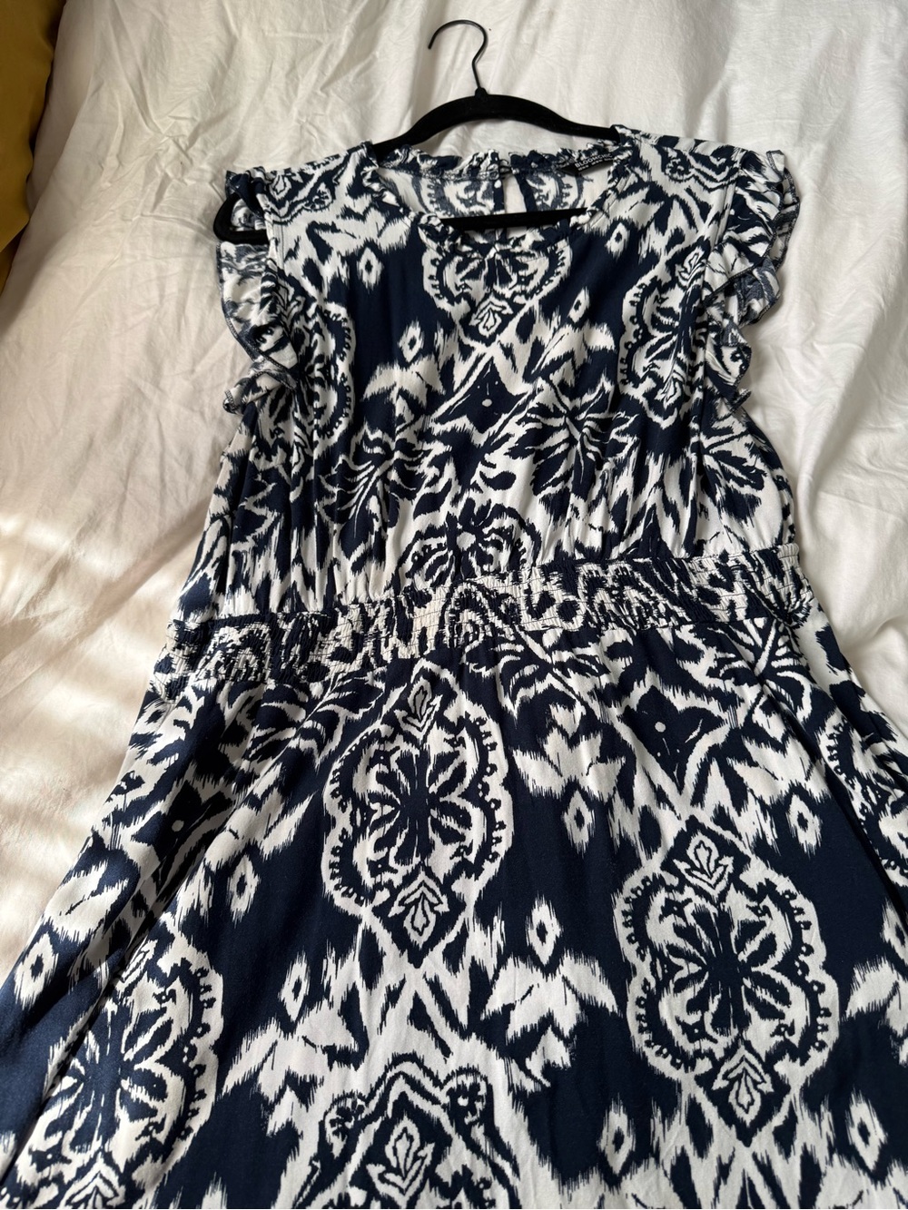 BloomChic Navy and White Printed Midi Dress